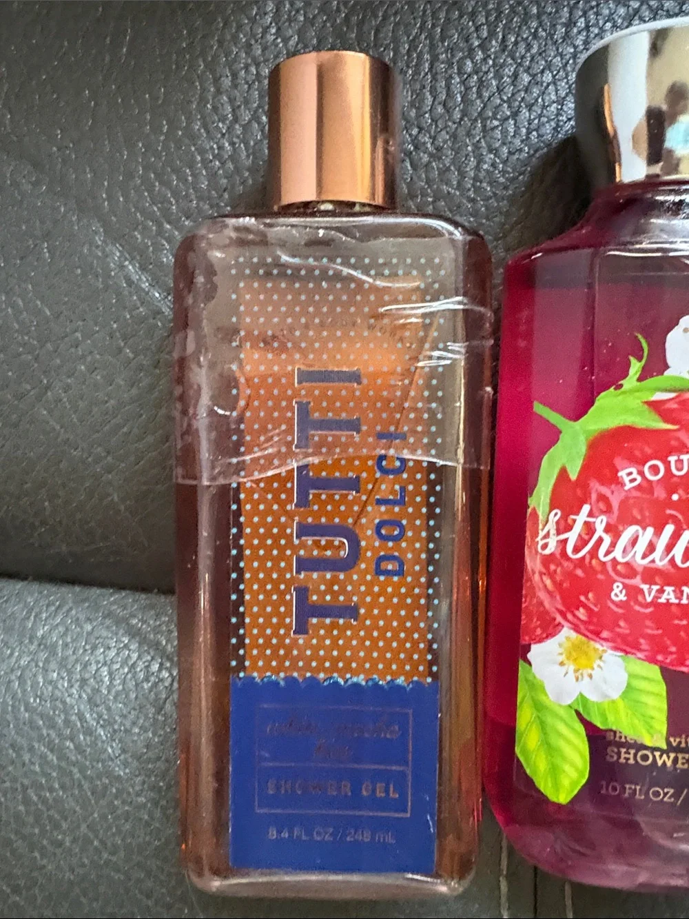 Bath and body works set in white mocha kiss and bourbon strawberry and vanilla